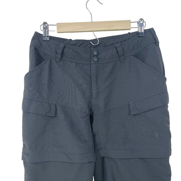 The North Face Women's Size‎ 4 Convertible Pants Gray Nylon Zip Shorts Hiking - Picture 4 of 11
